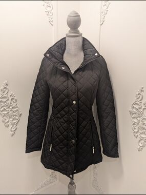 Calvin Klein Black Quilted Mid-Length Puffer Jacket